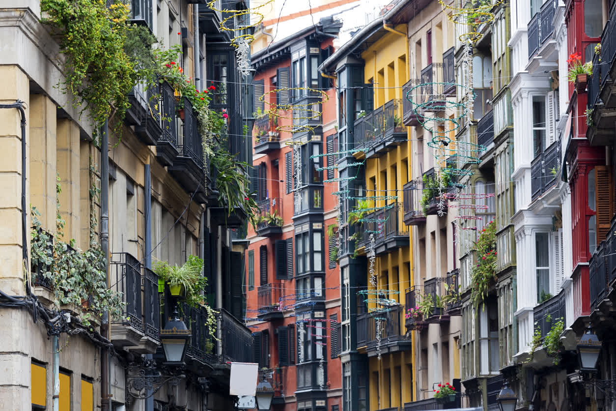 Fassade – Detailabbildung im Casco Viejo, Bilbao 