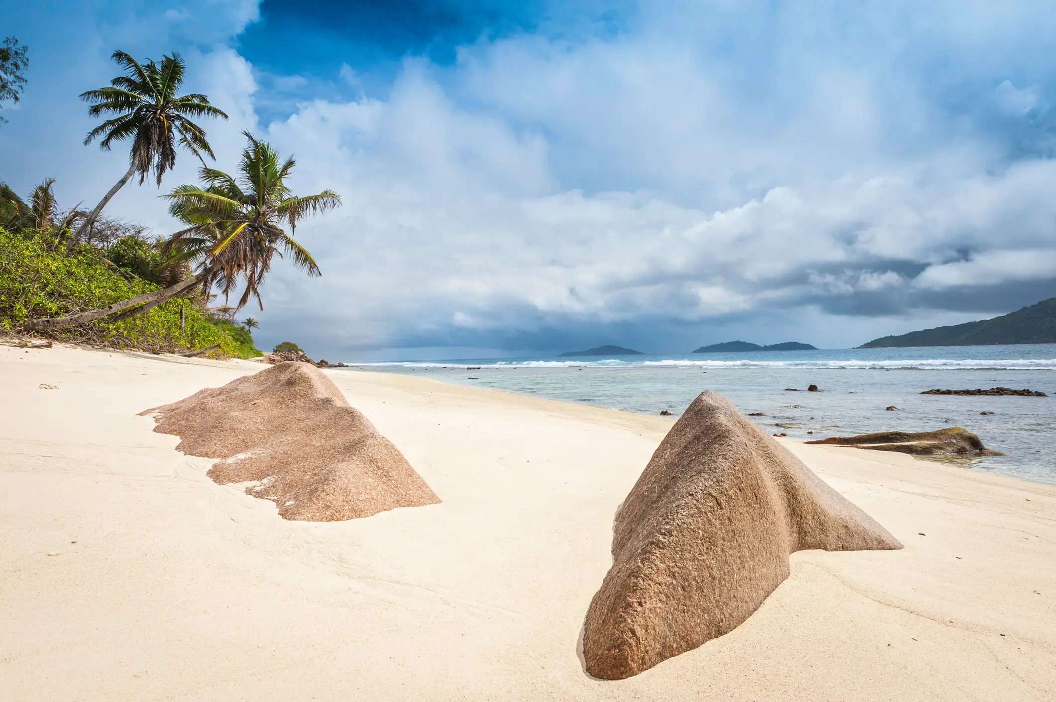 Anse Sévère, La Digue, Seychellen Golden Sandstrand Anse Sévère