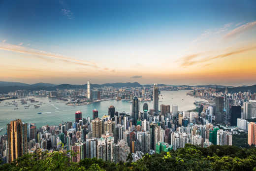 Skyline von Hong Kong in China