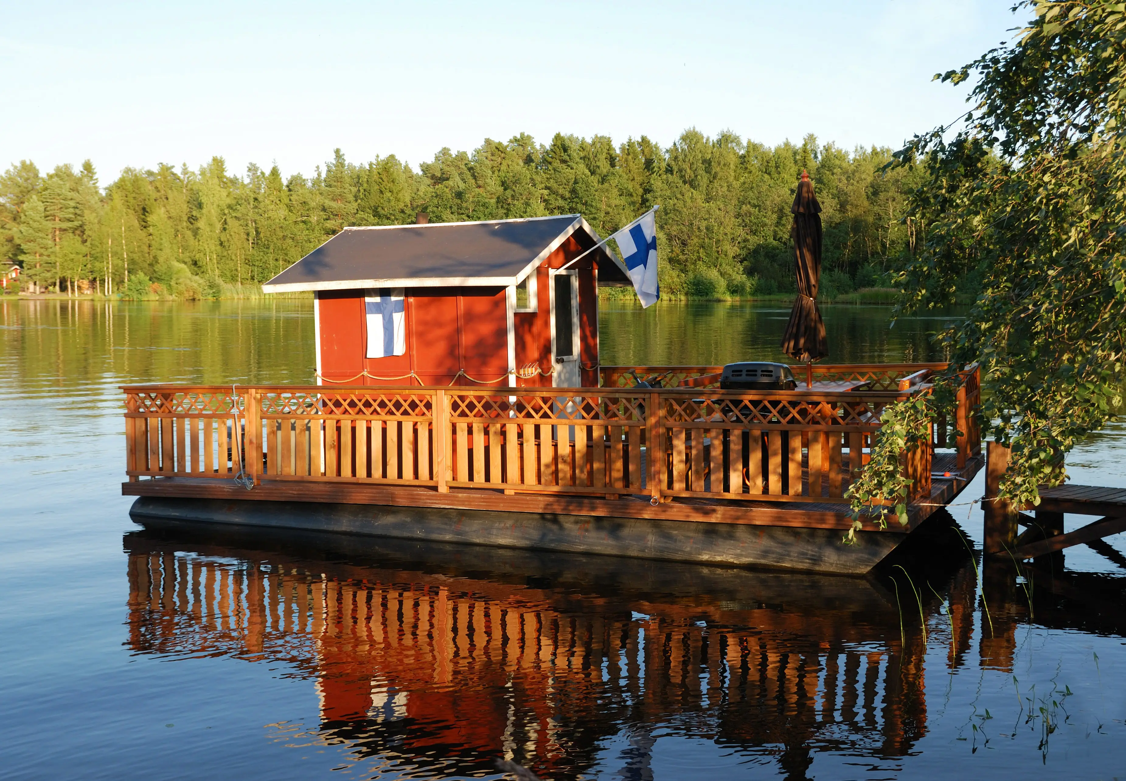 Finnland, Sauna, See, Sommer, Anlegestelle Finnland, Sauna, See, Sommer, Anlegestelle