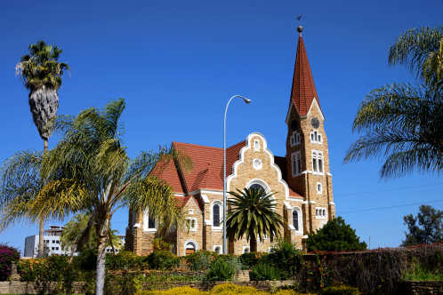 Vue de l'église Christuskirche à Windhoek en Namibie