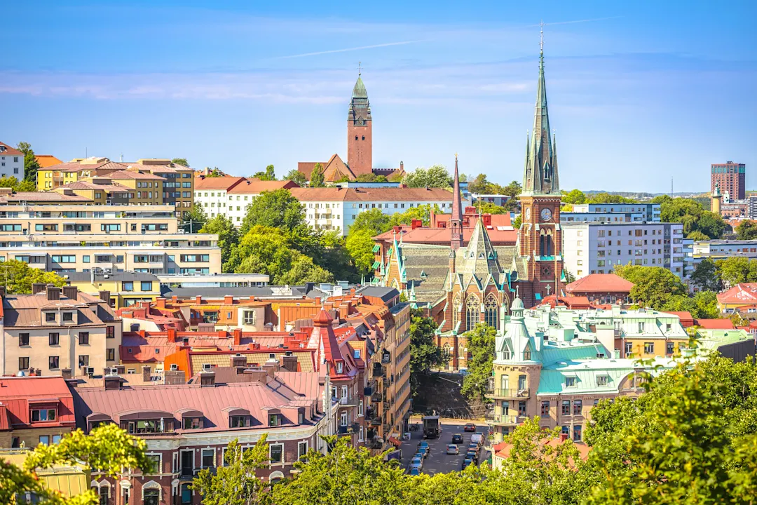 Panoramablick über die Dächer von Göteborg
