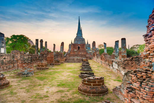Eine der eindrucksvollsten Tempelanlagen von Siam in Ayutthaya in Thailand