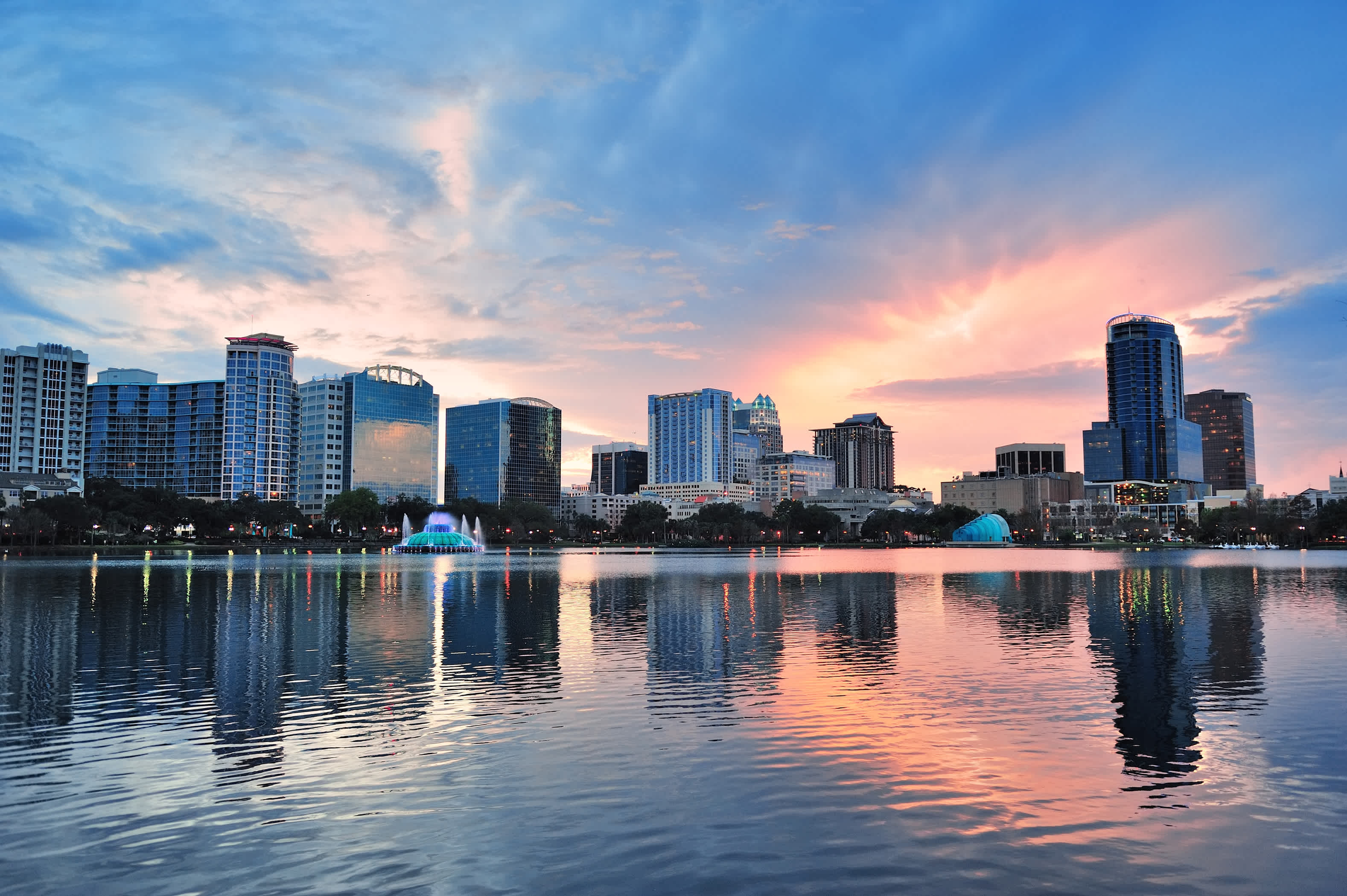 Blick auf die Skyline von Orlando - zu Erleben bei einem Orlando Urlaub