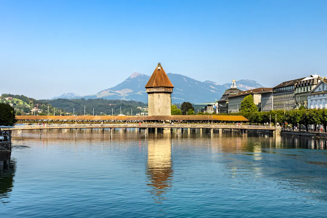 Lucerne, Chapel Bridge, Summer, Church, City