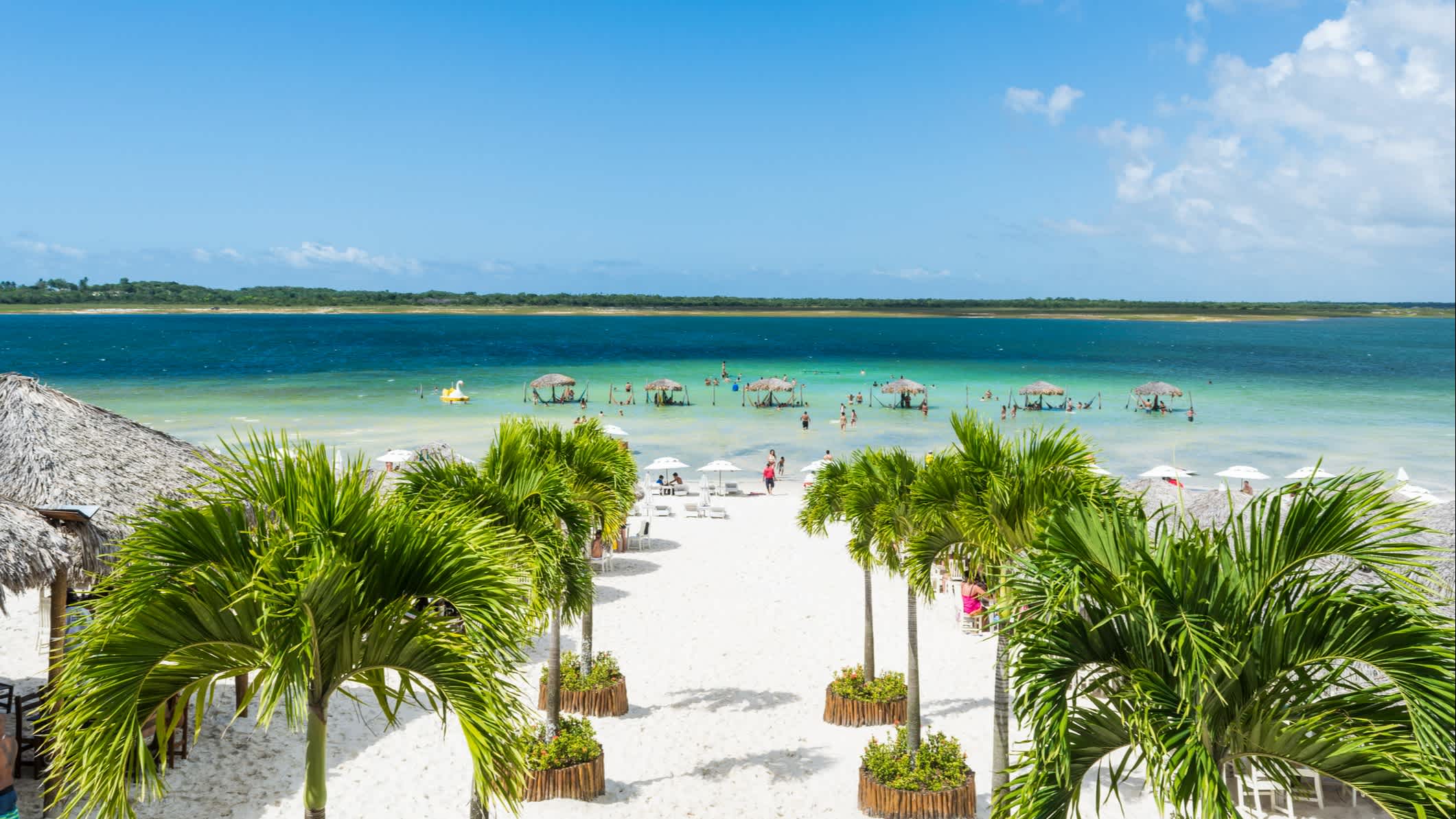 Paradieslagune von oben in Jericoacoara, Ceara, Brasilien