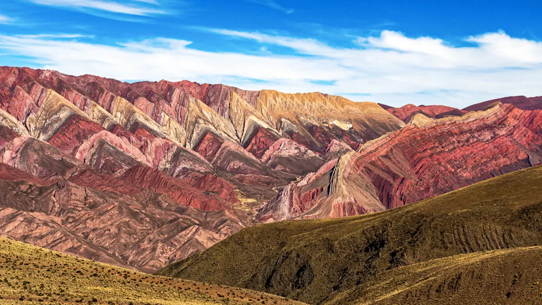Salta, Argentinien Bunt gefärbte Hügel und Berge der Serranía de Hornocal. Salta, Argentinien.
