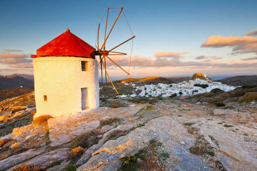 Aufnahme einer Windmühle von Amorgos