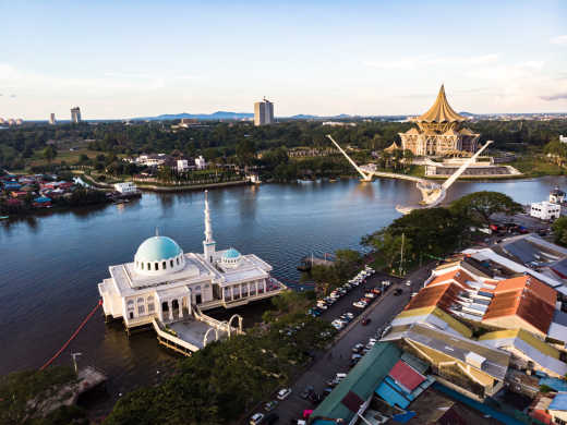 Aufnahme von der Waterfront in Kuching.