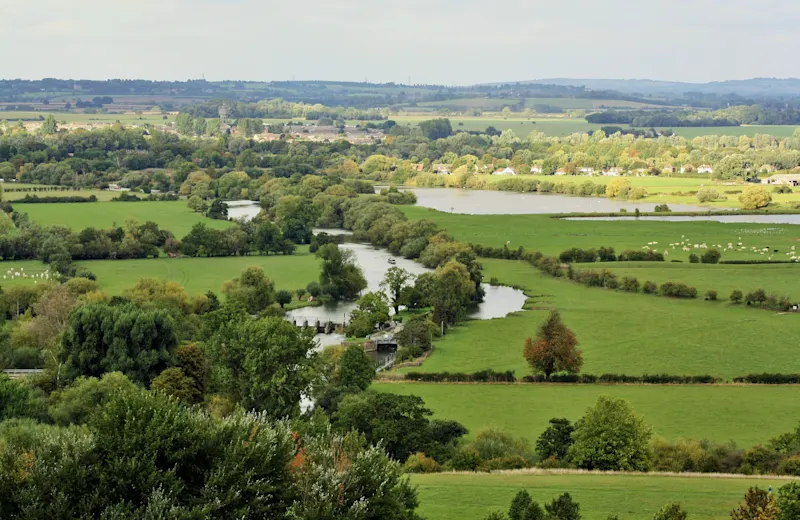 Schöne englische Landschaft of Port Meadow, Oxford.