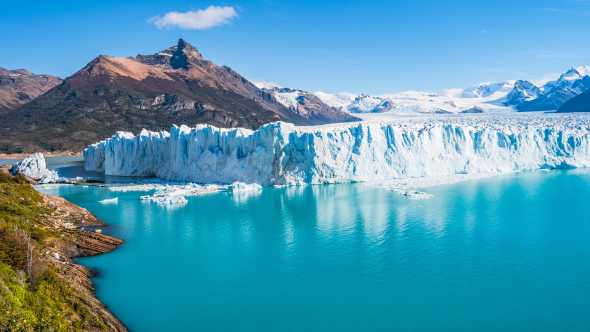 Panorama der Gletscher Perito Moreno in Patagonien, Chile. 