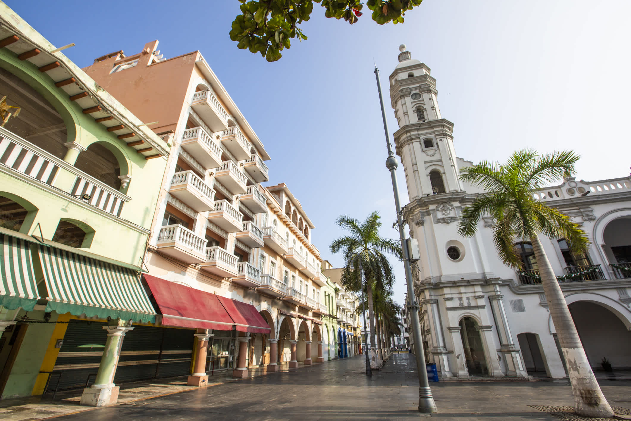 Blick auf die Stadt des historischen Zentrums von Heroica Veracruz, Mexiko.