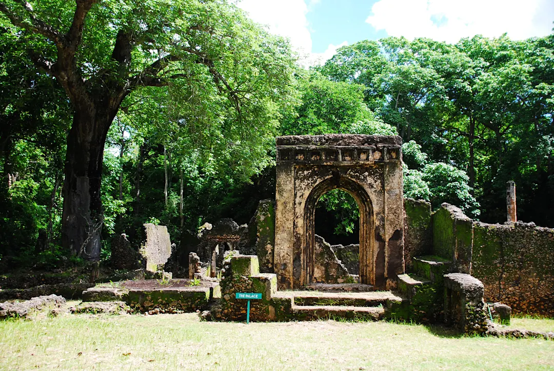 Ruinen von Gedi Blick auf die Gedi-Ruinen, Malindi, Kenia