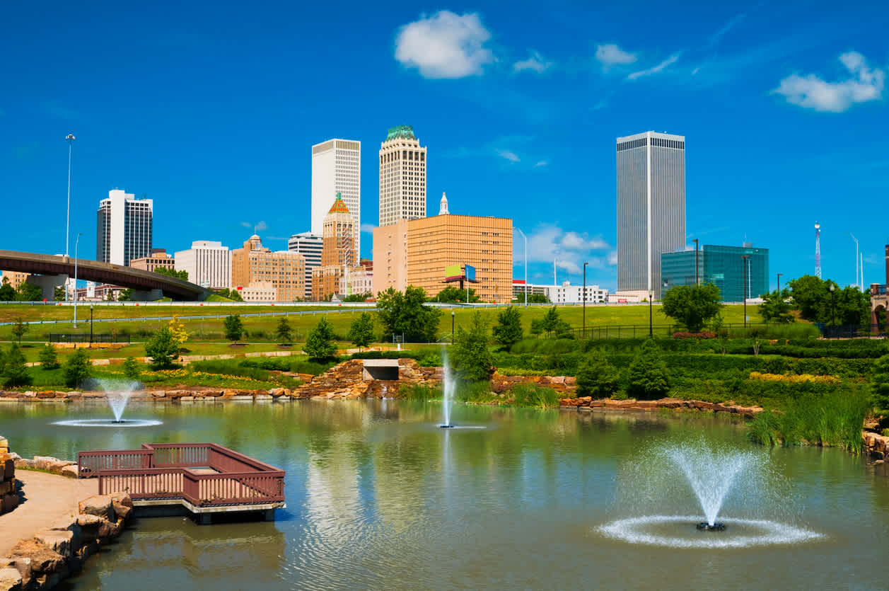 De stad Tulsa in Oklahoma in de VS