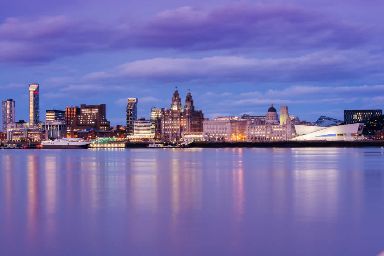 A view of the Liverpool skyline and waterfront
