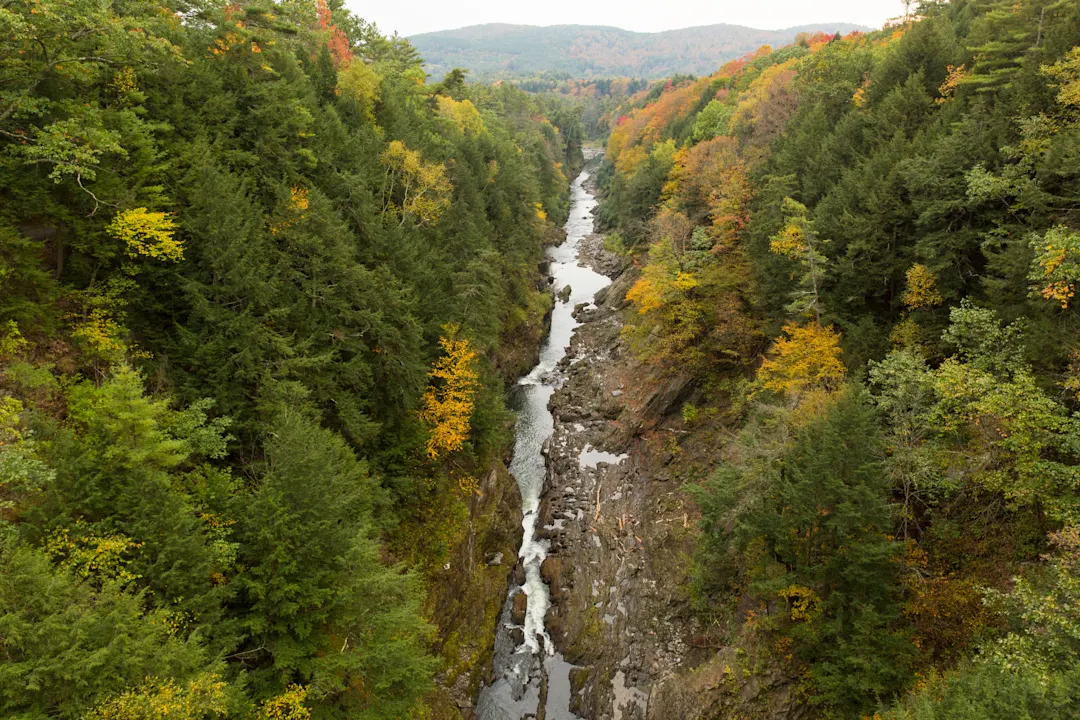 USA, Vermont, Quechee Gorge Blick auf den Quechee Gorge in Vermont, USA.