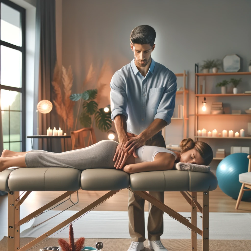 Pelvic Floor Physical Therapist Performing Myofascial Release Treatment on a Patient