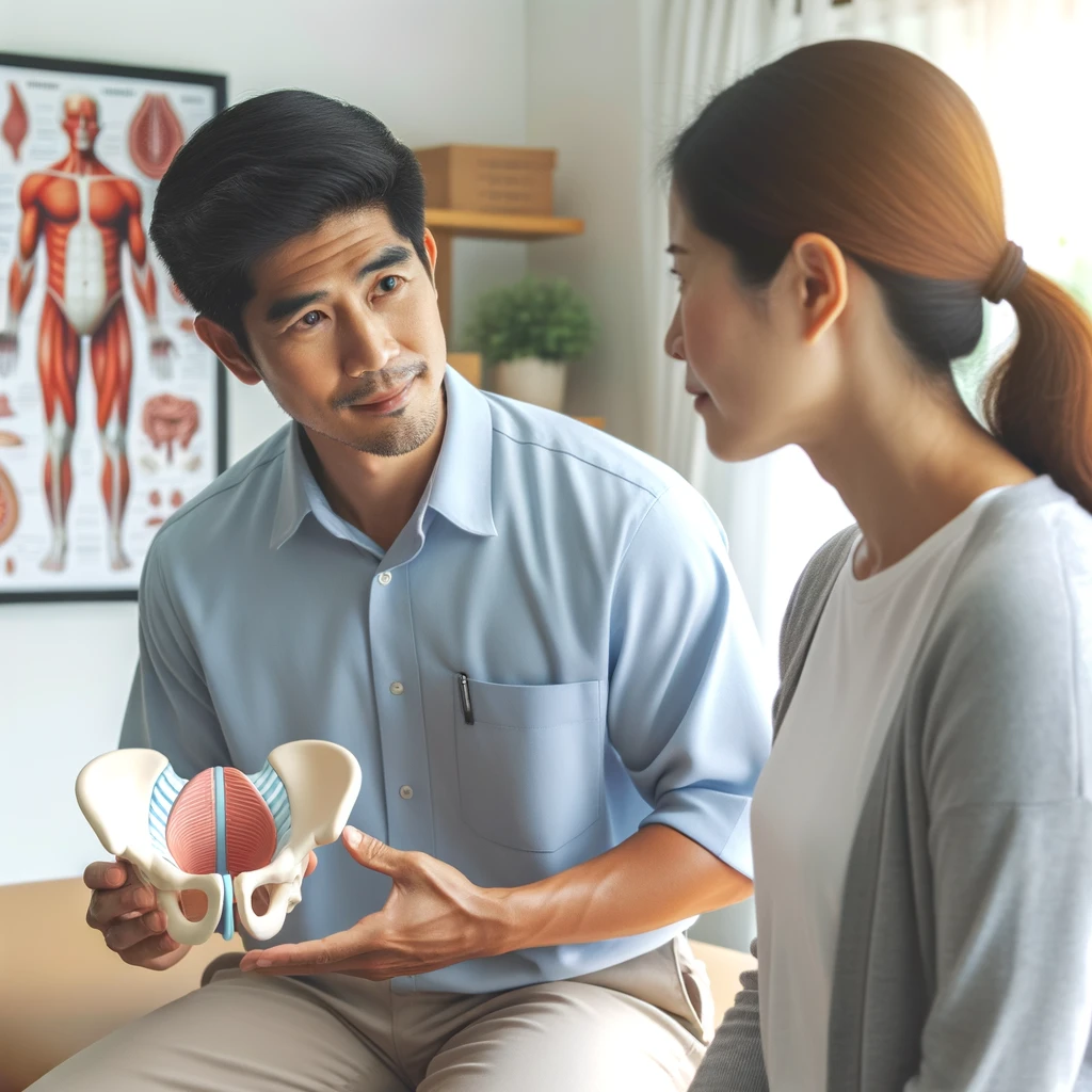 A Pelvic Floor Patient Receiving Treatment for Male Dysuria