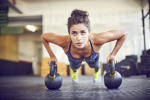 Push up on kettlebell