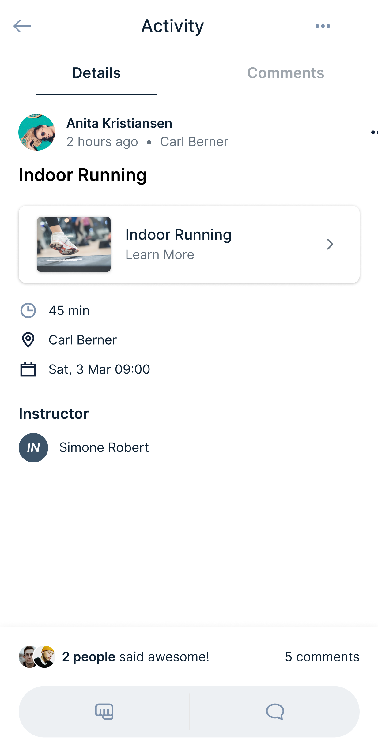 My profile completed training activity details (1)