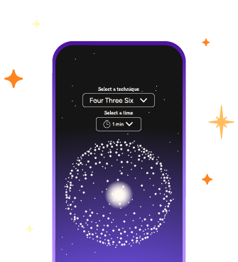 The breathwork tool within Soluna using the four three six technique
