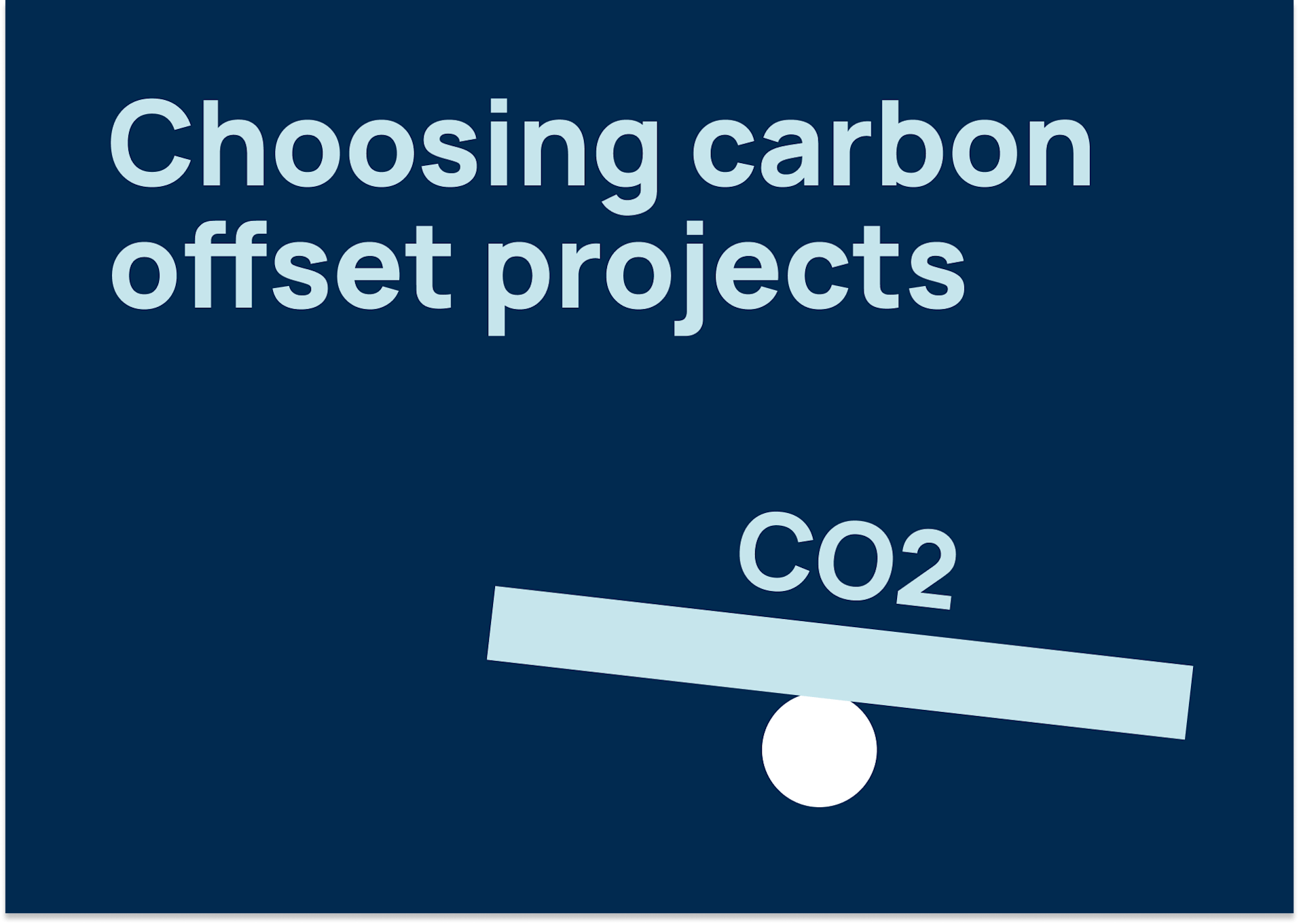 How to choose an offsetting project