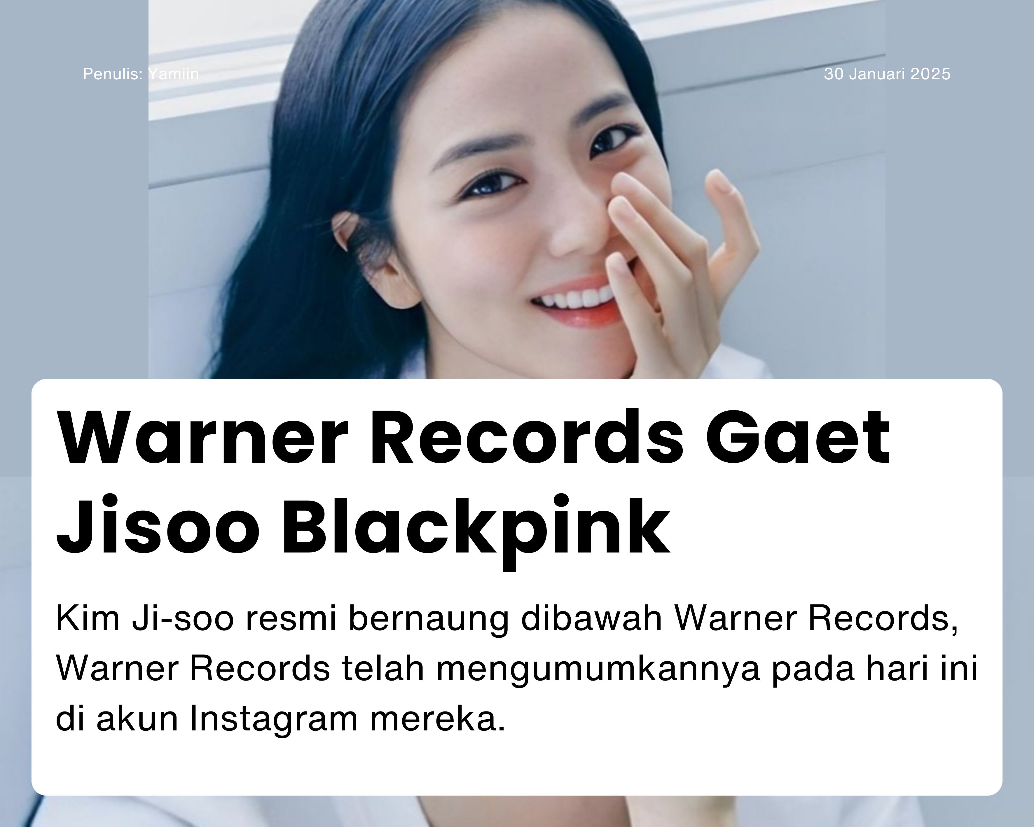 Cover for Warner Records Gaet Jisoo Blackpink