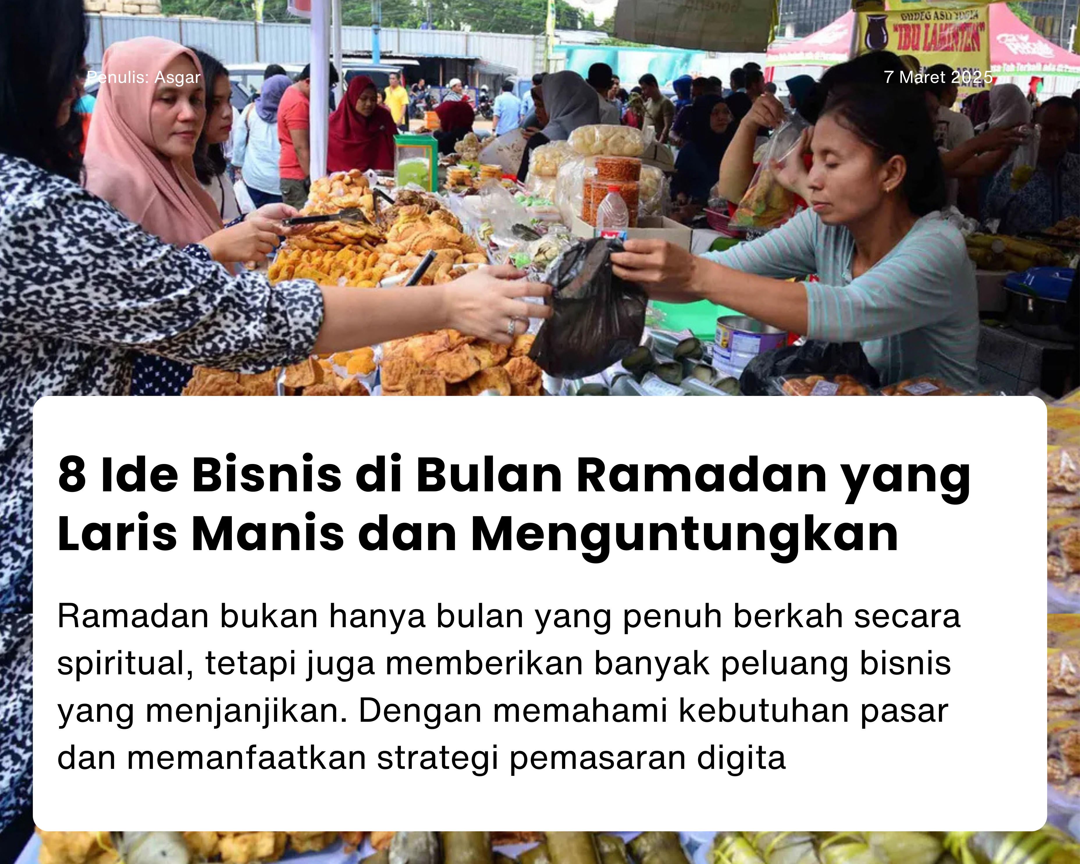 Cover for 8 Ide Bisnis di Bulan Ramadan yang Laris Manis dan Menguntungkan
