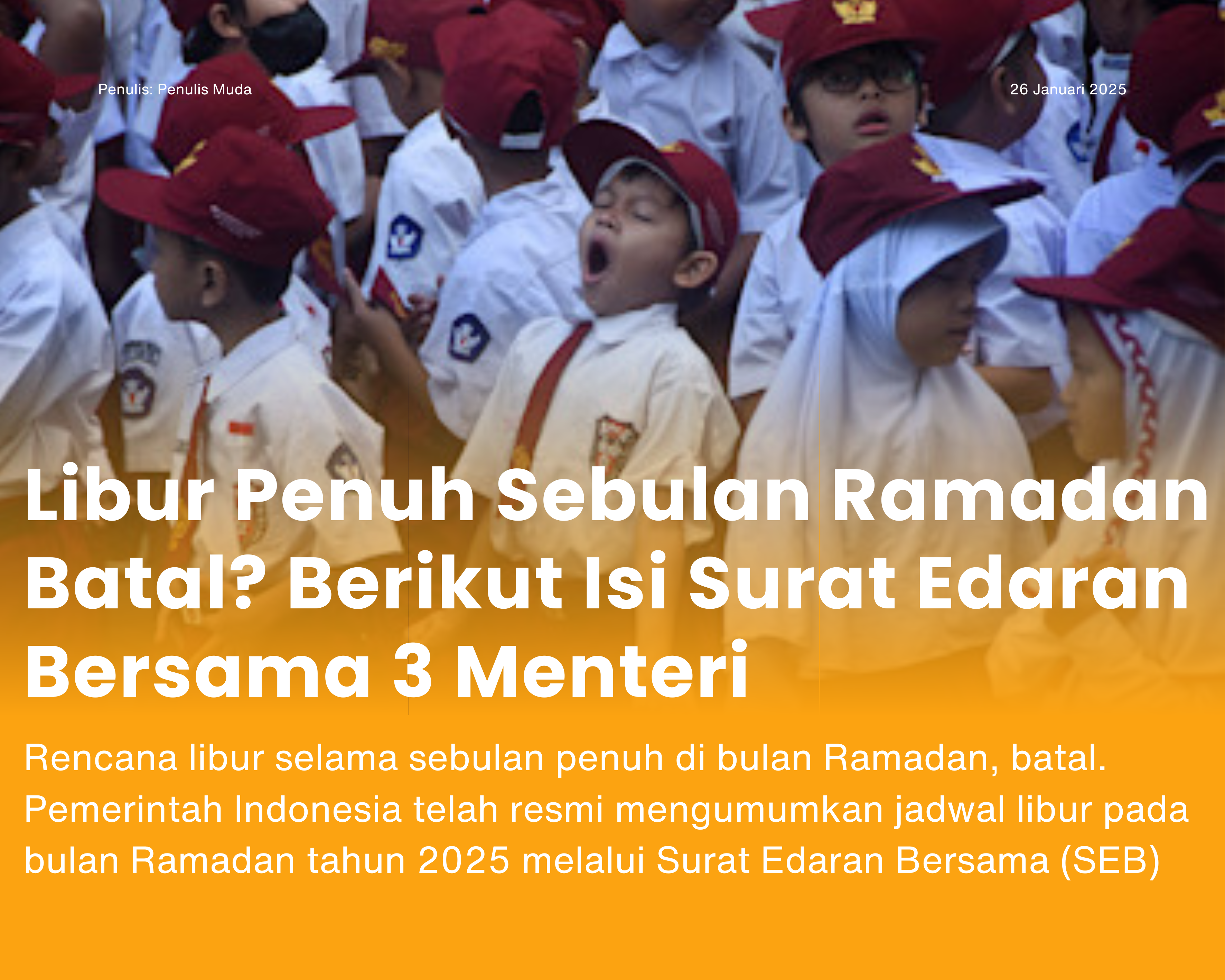 Cover for Libur Penuh Sebulan Ramadan Batal? Berikut Isi Surat Edaran Bersama 3 Menteri