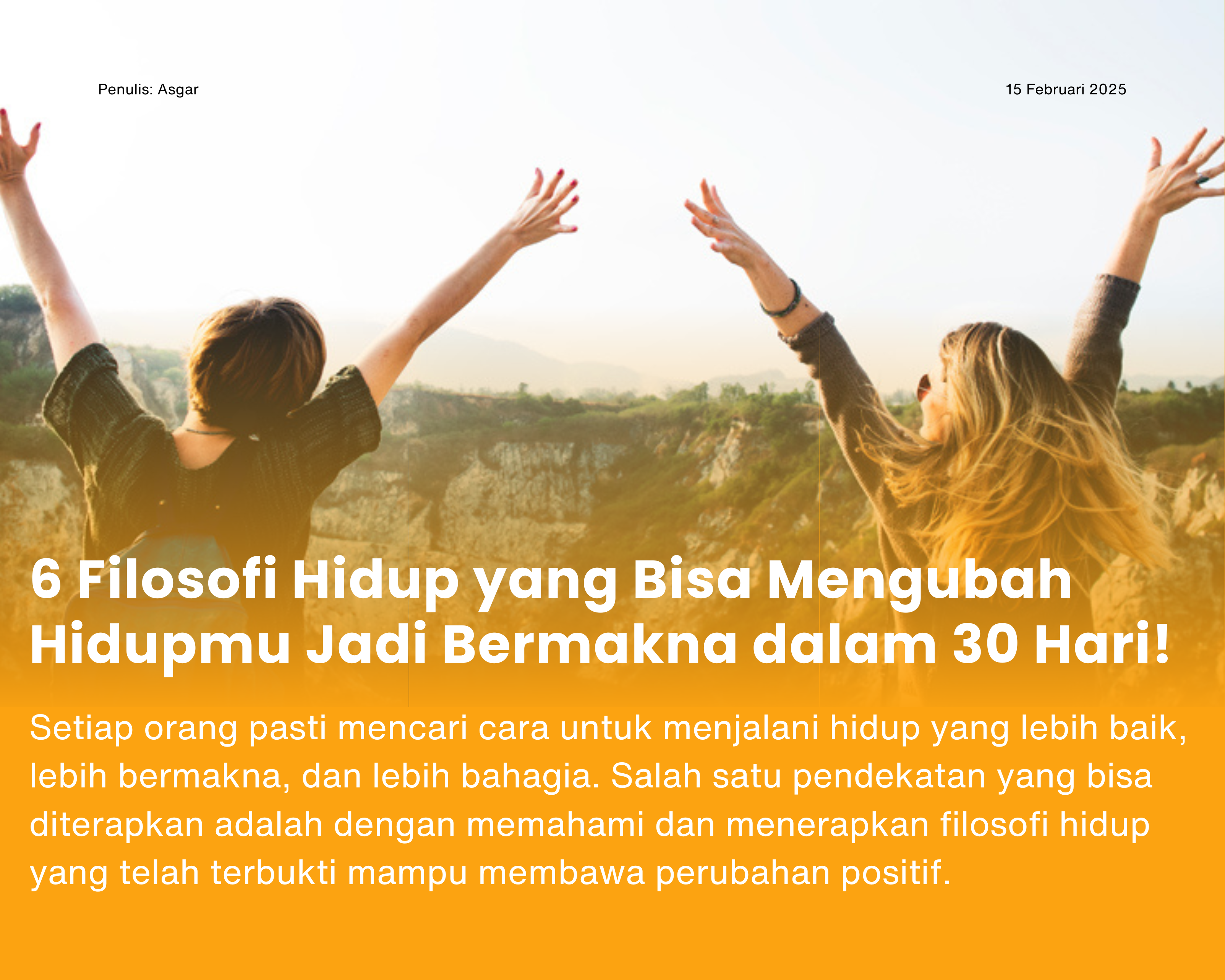 Cover for 6 Filosofi Hidup yang Bisa Mengubah Hidupmu Jadi Bermakna dalam 30 Hari!