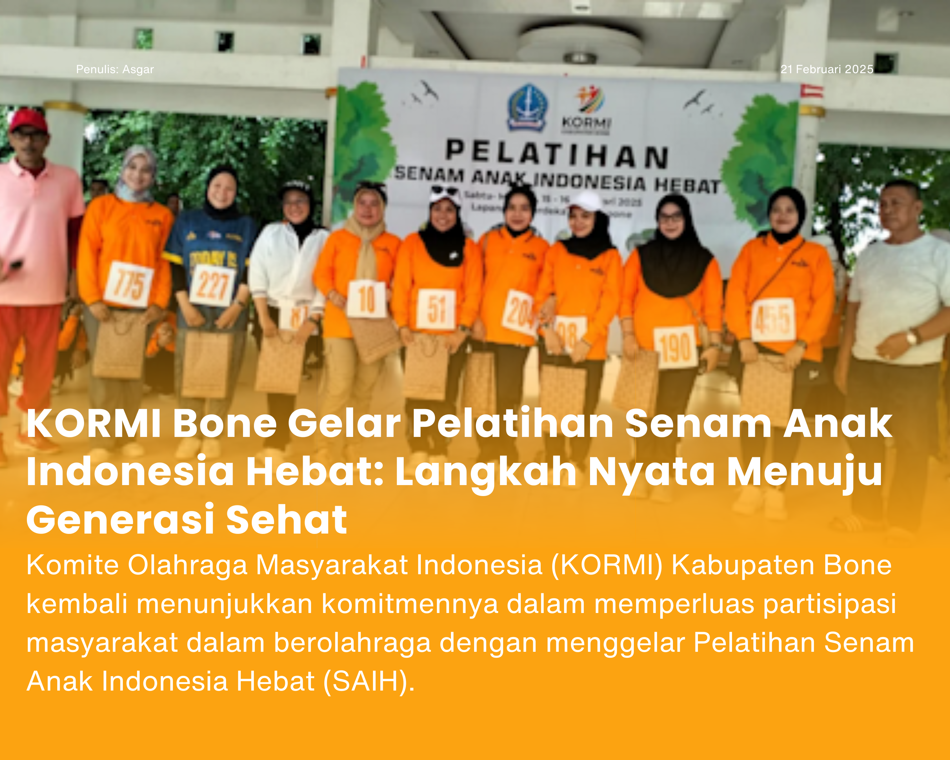 Cover for KORMI Bone Gelar Pelatihan Senam Anak Indonesia Hebat: Langkah Nyata Menuju Generasi Sehat