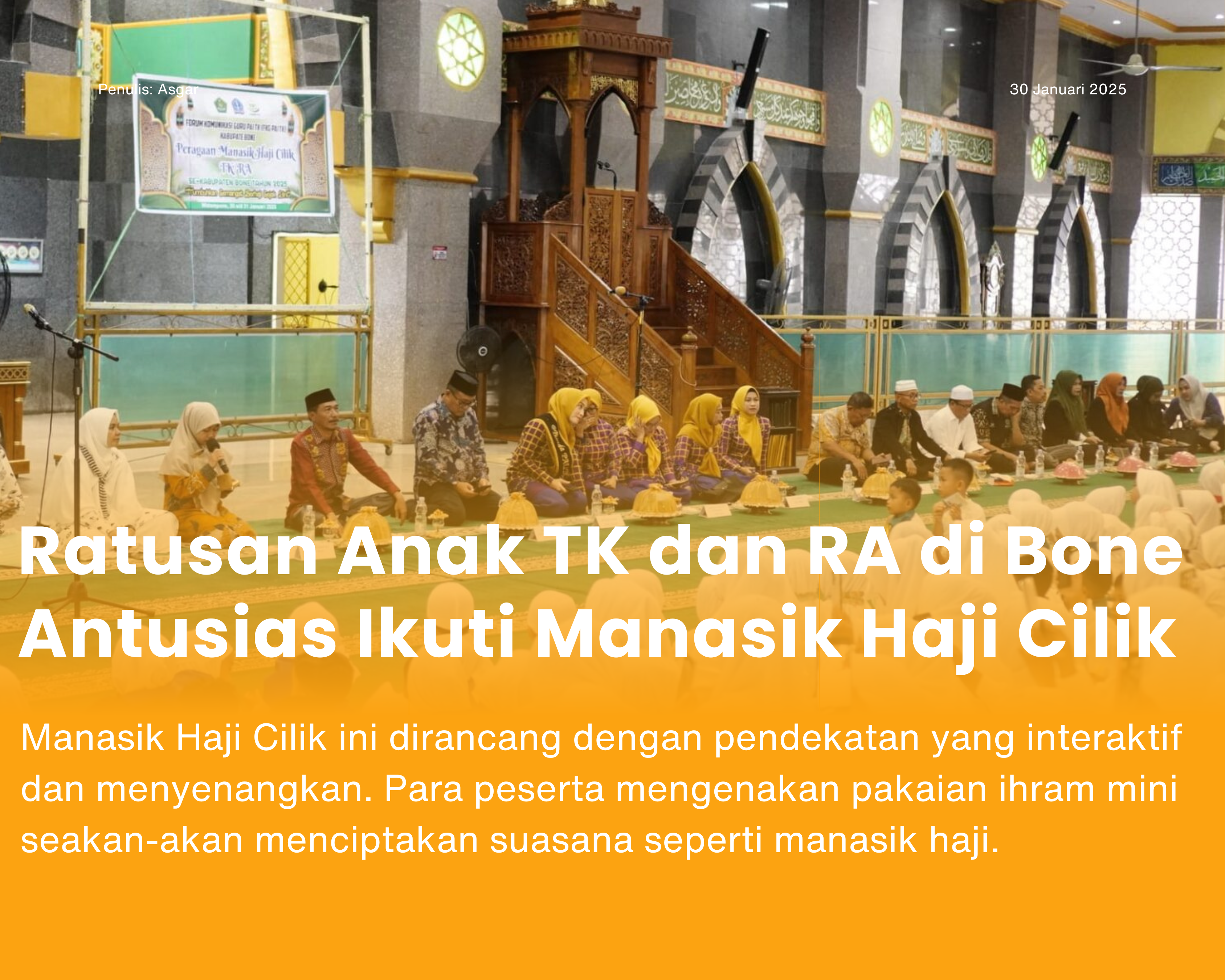 Cover for Ratusan Anak TK dan RA di Bone Antusias Ikuti Manasik Haji Cilik