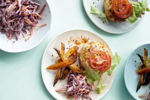 A recipe to beat your bloat: slaw monster burger and fries
