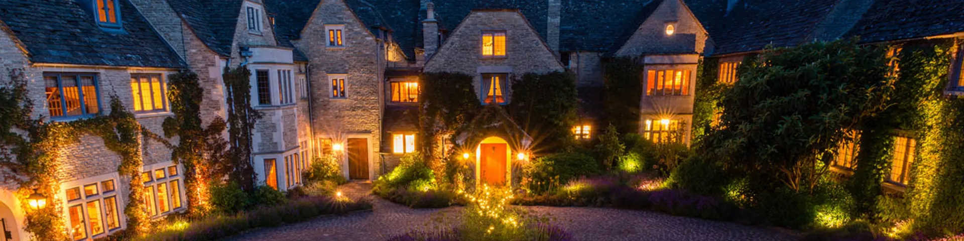 Whatley Manor Outdoor Courtyard Night