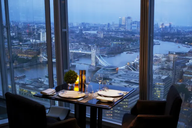 Shangri La Hotel, At The Shard, London, Ting Restaurant, Table With View