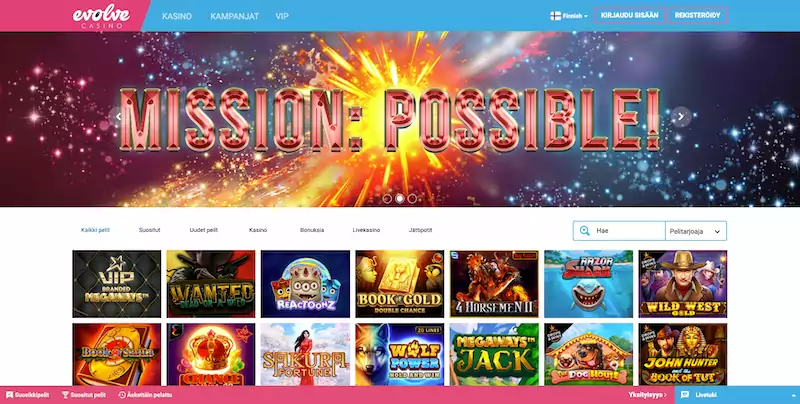 evolve-casino-etusivu
