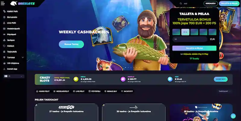 unislots-casino-etusivu