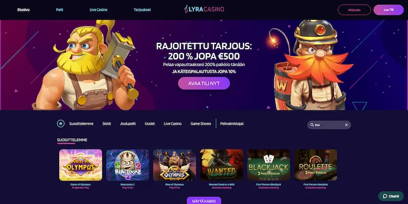 lyra-casino-etusivu