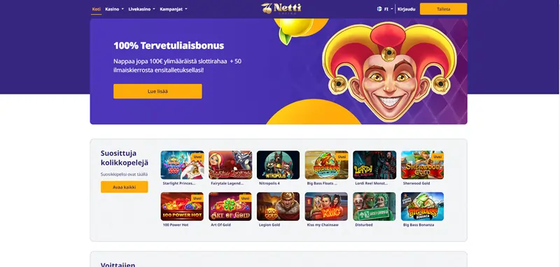Netticasino.com-etusivu