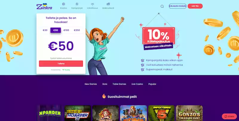 zinkra-casino-etusivu