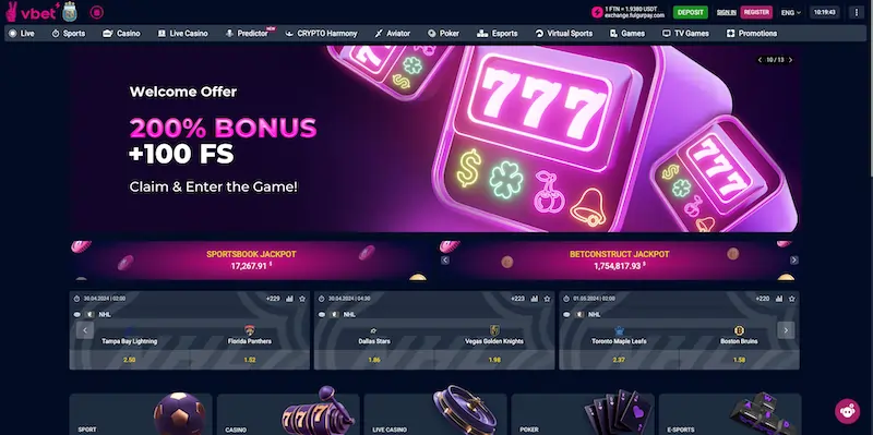 vbet-casino-etusivu