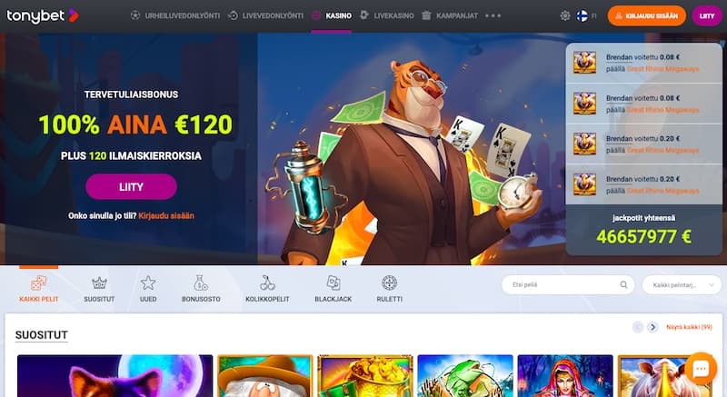 tonybet-etusivu
