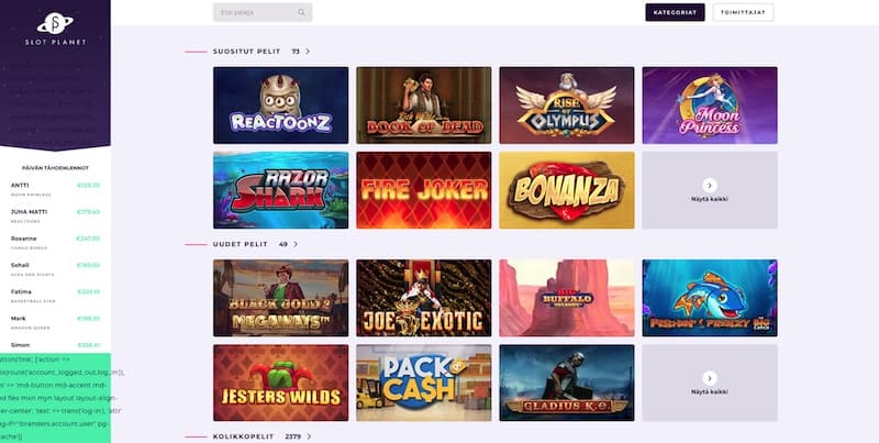 slotplanet-pelit