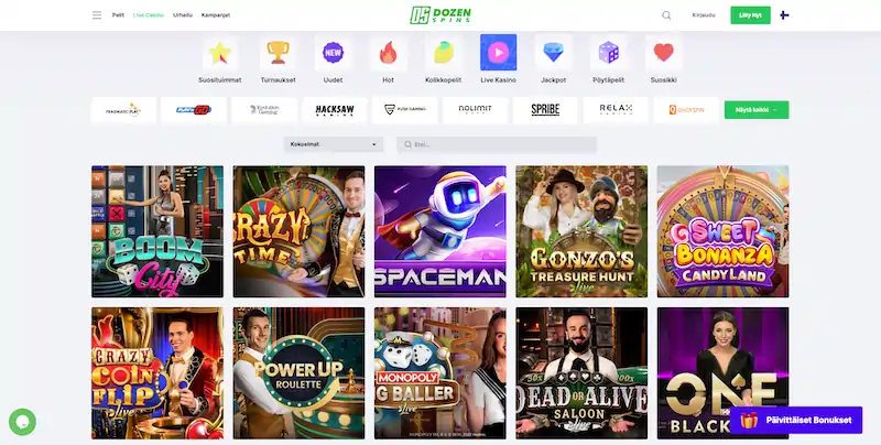 dozen-spins-livepelit