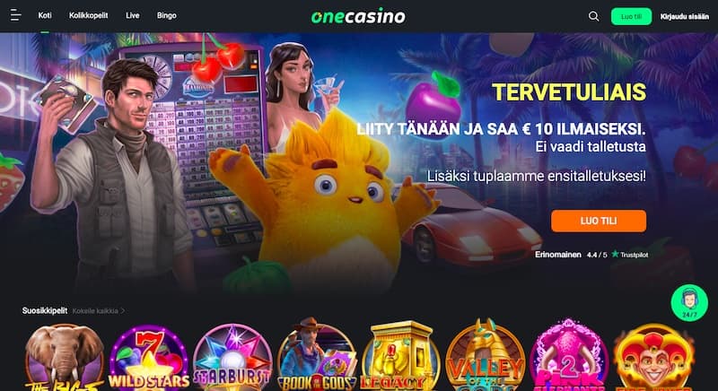 Onecasino-etusivu