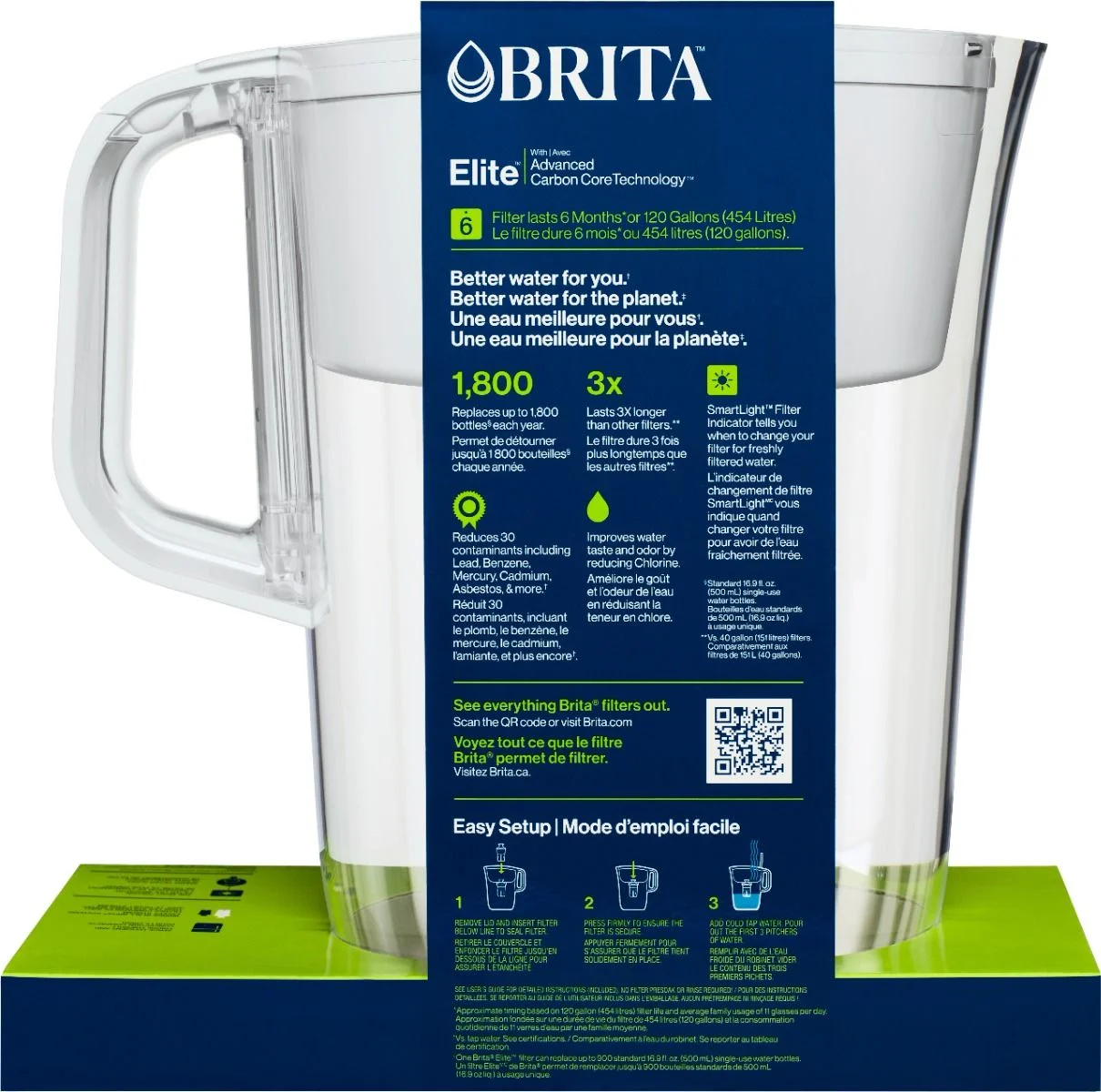Tahoe Water Pitcher with Elite Filter - White (PDP Carousel 4)