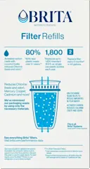 Back of Brita® Refillable Water Filtration System Filter Refills, 3 Count packaging.