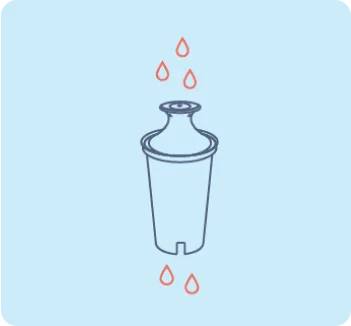Water filter being rinsed under water.
