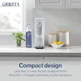 Brita Hub™ Compact is less than 5" wide, the slim footprint of the device optimizes countertop space.
