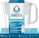 Side Profile of Denali Water Pitcher with Original Filter - White in cardboard packaging